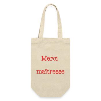 MERCI. MAÎTRESSE. MAÎTRE. MERCI MAÎTRESSE. MAITRE - Sac à bouteille - nature - Devant