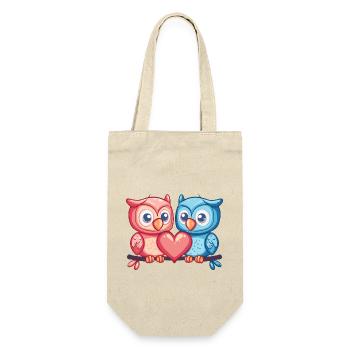 Owl Couple In Love Animal Valentine's Day - Gift Bag for Bottles - nature - Front