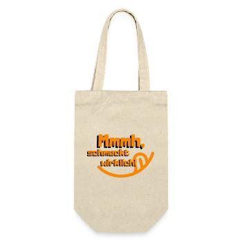 Mmmh, schmeckt wirklich | Cool & lecker - Geschenkbeutel für Flaschen - Natur - Vorne