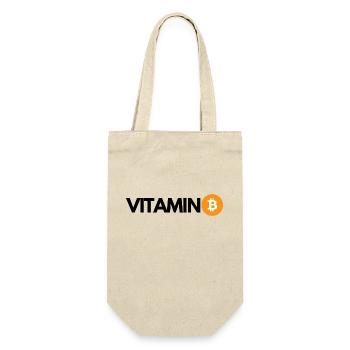 Krypto VITAMIN B Bitcoin BTC - Geschenkbeutel für Flaschen - Natur - Vorne