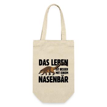Das Leben ist besser mit einem Nasenbär - Geschenkbeutel für Flaschen - Natur - Vorne