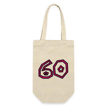 60. 60 ANS. 60e ANNIVERSAIRE. ANNIVERSAIRE 60 ANS. - Sac à bouteille - nature - Devant