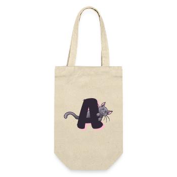 Cat Letter A - Gift Bag for Bottles - nature - Front