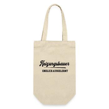 Heizungsbauer Ausbildung Bestanden HLK Heizungsbau - Geschenkbeutel für Flaschen - Natur - Vorne