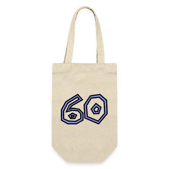 60. 60 ANS. 60e ANNIVERSAIRE. ANNIVERSAIRE 60 ANS. - Sac à bouteille - nature - Devant