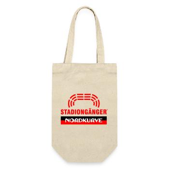 Nordkurve Stadiongänger I Fußball Fan - Geschenkbeutel für Flaschen - Natur - Vorne