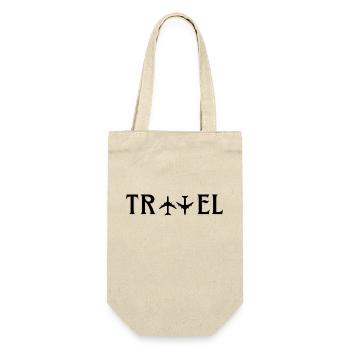 Travel Typography Design with 2 flight upside down - Gift Bag for Bottles - nature - Front