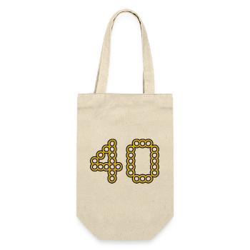 40. 40 YEARS. 40th ANNIVERSARY. 40 YEARS ANNIVERSARY. - Gift Bag for Bottles - nature - Front
