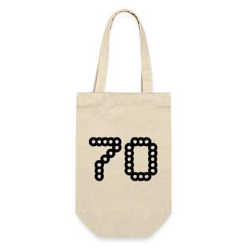 70. 70 ANS. 70e ANNIVERSAIRE. ANNIVERSAIRE 70 ANS. - Sac à bouteille - nature - Devant