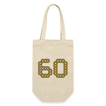 60. 60 ANS. 60e ANNIVERSAIRE. ANNIVERSAIRE 60 ANS. - Sac à bouteille - nature - Devant