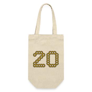 20. 20 ANS. 20e ANNIVERSAIRE. ANNIVERSAIRE 20 ANS. - Sac à bouteille - nature - Devant