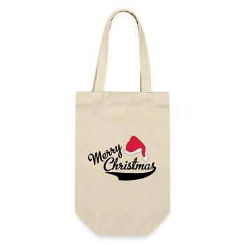 merry Christmas - Gift Bag for Bottles - nature - Front