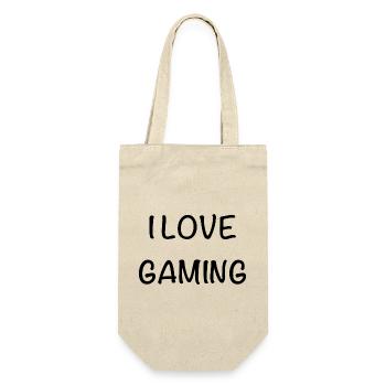 i love gaming - Geschenkbeutel für Flaschen - Natur - Vorne
