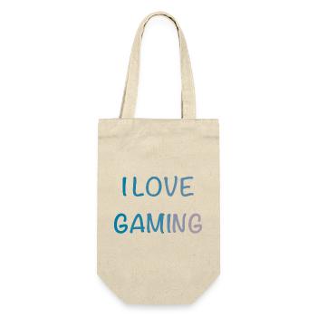 I Love Gaming Aquarell - Geschenkbeutel für Flaschen - Natur - Vorne