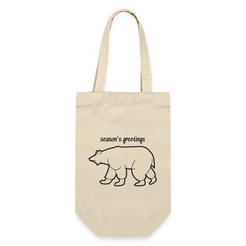 Polar bear wishes a Merry Christmas - Gift Bag for Bottles - nature - Front