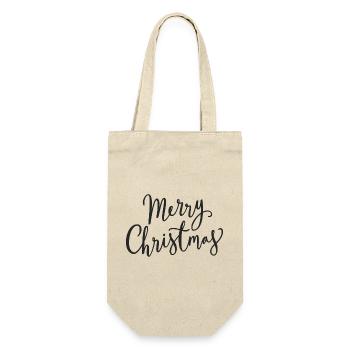 Merry Christmas Script Noir - Sac à bouteille - nature - Devant