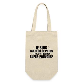 Lanceur de poids. C'est quoi ton super pouvoir ? - Sac à bouteille - nature - Devant