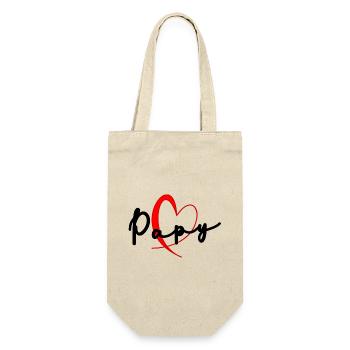 PAPY. FÊTE DES PÈRES. BONNE FÊTE PAPY. JE T'AIME. - Sac à bouteille - nature - Devant