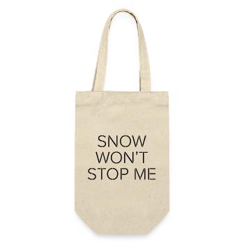 Snow Won’t Stop Me – Minimal Motivational Quote - Gift Bag for Bottles - nature - Front