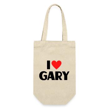 J'aime Gary Red Heart Love Fan Gift - Sac à bouteille - nature - Devant