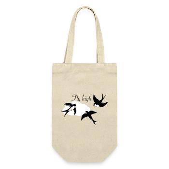 Stylish swallows in flight with cloud - Gift Bag for Bottles - nature - Front