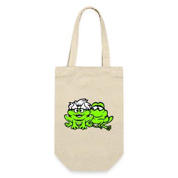 2 grenouilles couple femme homme crapaud drôle amoureux - Sac à bouteille - nature - Devant
