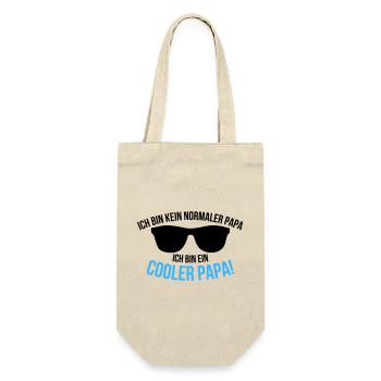 Ich bin ein cooler Papa Spruch - Geschenkbeutel für Flaschen - Natur - Vorne