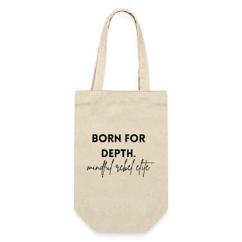 born for depth - mindful rebel elite - Geschenkbeutel für Flaschen - Natur - Vorne