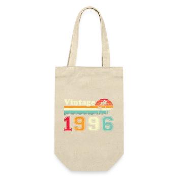 1996 Vintage Retro Geburtstagsgeschenk - Geschenkbeutel für Flaschen - Natur - Vorne