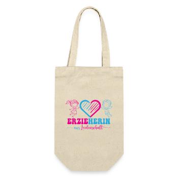 Educator Kindergarten Kita Profession Kindergarten Teacher - Gift Bag for Bottles - nature - Front