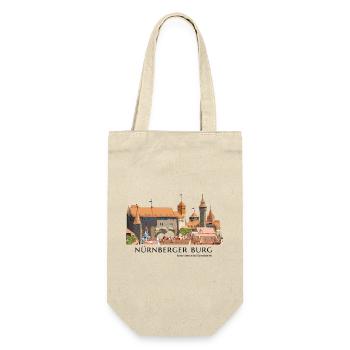 Nürnberger Burg Illustration Handzeichnung - Geschenkbeutel für Flaschen - Natur - Vorne