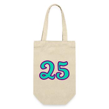 25. 25 ANS. 25e ANNIVERSAIRE. ANNIVERSAIRE 25 ANS. - Sac à bouteille - nature - Devant