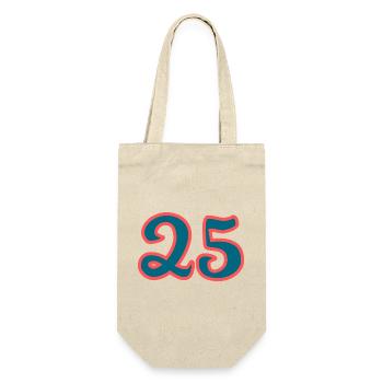 25. 25 ANS. 25e ANNIVERSAIRE. ANNIVERSAIRE 25 ANS. - Sac à bouteille - nature - Devant
