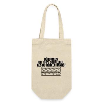 Office Mouse Design - Gift Bag for Bottles - nature - Front