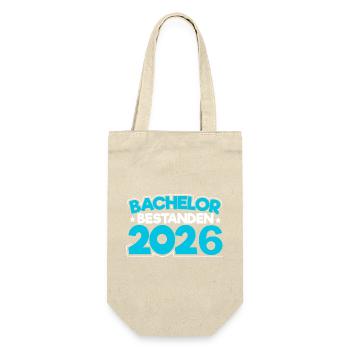 Bachelor 2026 Abschluss Promotion Sponsion - Geschenkbeutel für Flaschen - Natur - Vorne