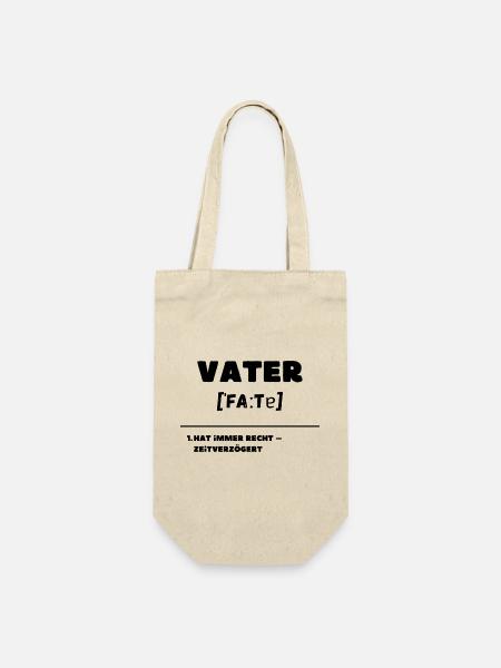 Vater Definition Hat immer Recht zeitverzögert - Geschenkbeutel für Flaschen - Natur