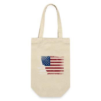 Hawaiian Ukulele Uke American Flag - Geschenkbeutel für Flaschen - Natur - Vorne