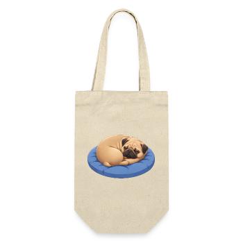 Carlin mignon Chien de dessins animés câlinant Reposant - Sac à bouteille - nature - Devant