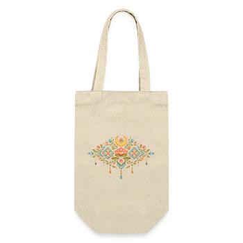 Spring ornament with flowers and moon - Gift Bag for Bottles - nature - Front