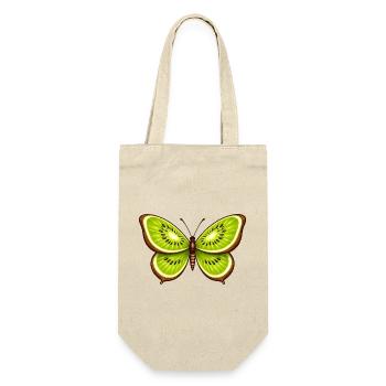 Kiwi butterfly – fruit meets fantasy - Gift Bag for Bottles - nature - Front