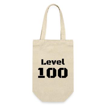Level 100 - Geschenkbeutel für Flaschen - Natur - Vorne