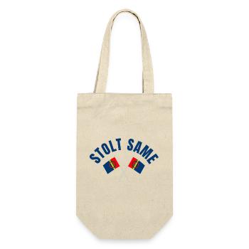 Proud Sámi – Crossed Flags - Gift Bag for Bottles - nature - Front