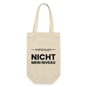 Minimum ist nicht mein NIVEAU - Geschenkbeutel für Flaschen - Natur - Vorne