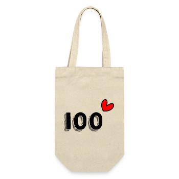100. 100 JAHRE. 100-JÄHRIGES JUBILÄUM. GEBURTSTAG 100 - Geschenkbeutel für Flaschen - Natur - Vorne