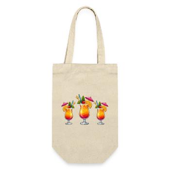 Trois cocktails tropicaux dans un verre - Sac à bouteille - nature - Devant