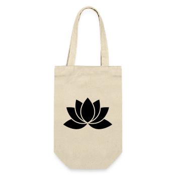 Lotusblume Yoga Silhouette - Geschenkbeutel für Flaschen - Natur - Vorne