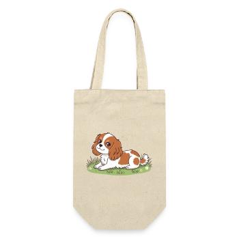 Welpenreiter in der Sonne auf Gras - Geschenkbeutel für Flaschen - Natur - Vorne