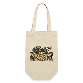 Cheer Mom Leopard Shirt – Muttertagsgeschenk - Geschenkbeutel für Flaschen - Natur - Vorne