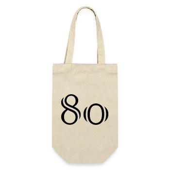 80. 80 JAHRE. 80. JUBILÄUM. 80-JAHRES-JUBILÄUM. - Geschenkbeutel für Flaschen - Natur - Vorne
