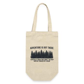 Adventure is out there – Funny Outdoor Spruch - Geschenkbeutel für Flaschen - Natur - Vorne